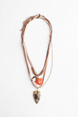 Carnelian & Brown Agate Suede Necklace - Boho Clothing and Accessories - Flyclothing LLC