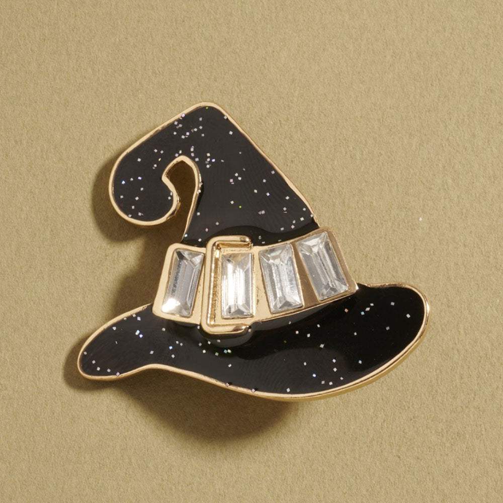 Gem Stone Accent Halloween Witch Hat Pin Brooch - Madeline Love - Flyclothing LLC