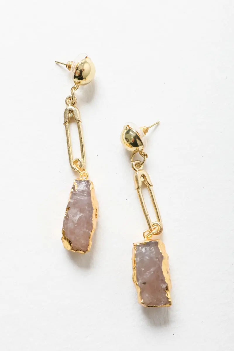 Gem Stone Fashion Earrings - Boho Clothing and Accessories - Flyclothing LLC