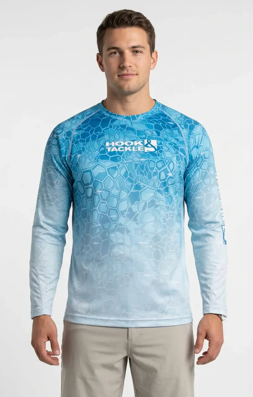 Men's Marlin Hex L/S UV Fishing Shirt - Hook & Tackle - Flyclothing LLC