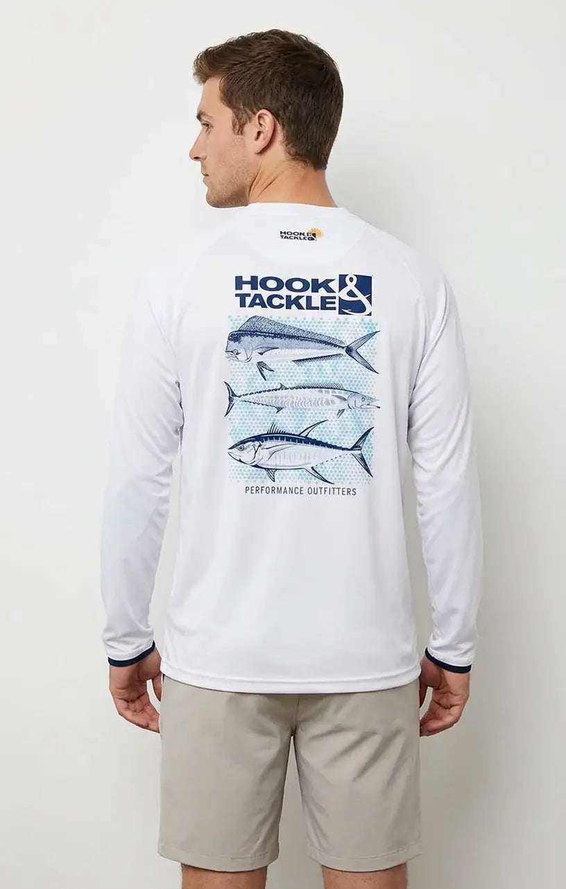 Men's Three's Company L/S UV Fishing Shirt - Hook & Tackle - Flyclothing LLC