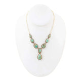 Genuine Blue Turquoise Roped Golden Bronze Y Necklace - Barse Jewelry - Flyclothing LLC