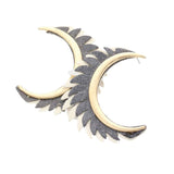 Genuine Leather Trimmed Half Metal Circle Post Back Earrings - Madeline Love - Flyclothing LLC