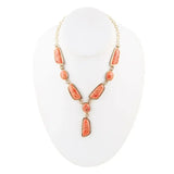 Genuine Orange Sponge Coral Golden Abstract Statement Necklace - Barse Jewelry - Flyclothing LLC