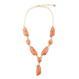 Genuine Orange Sponge Coral Golden Abstract Statement Necklace - Barse Jewelry - Flyclothing LLC