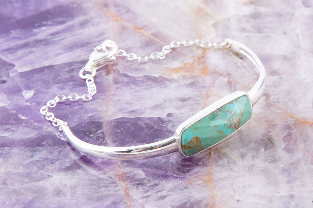 Genuine Blue Turquoise and Sterling Chained Up Cuff Bracelet - Barse Jewelry - Flyclothing LLC