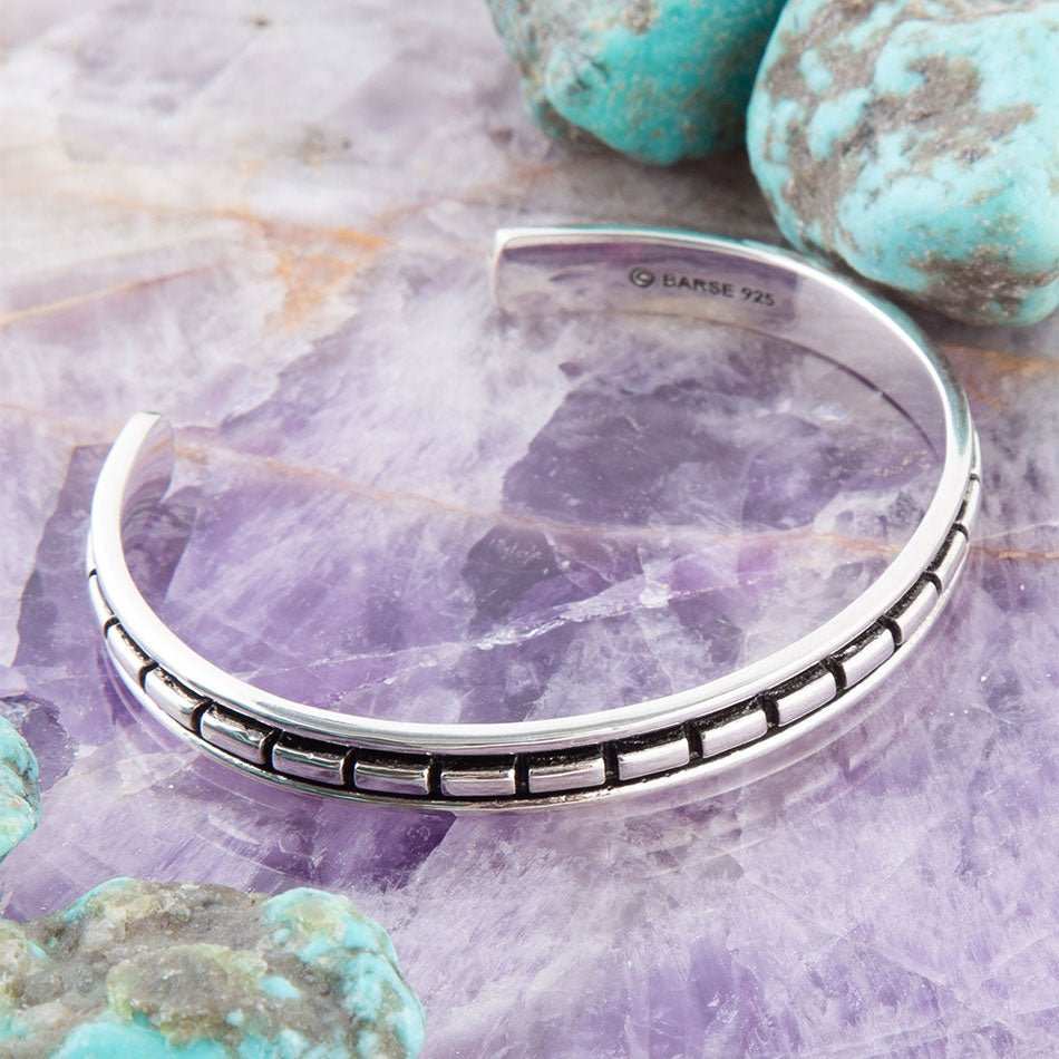 Geometric All Sterling Silver Cuff Bracelet - Barse Jewelry - Flyclothing LLC