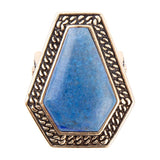 Geometric Lapis Statement Ring