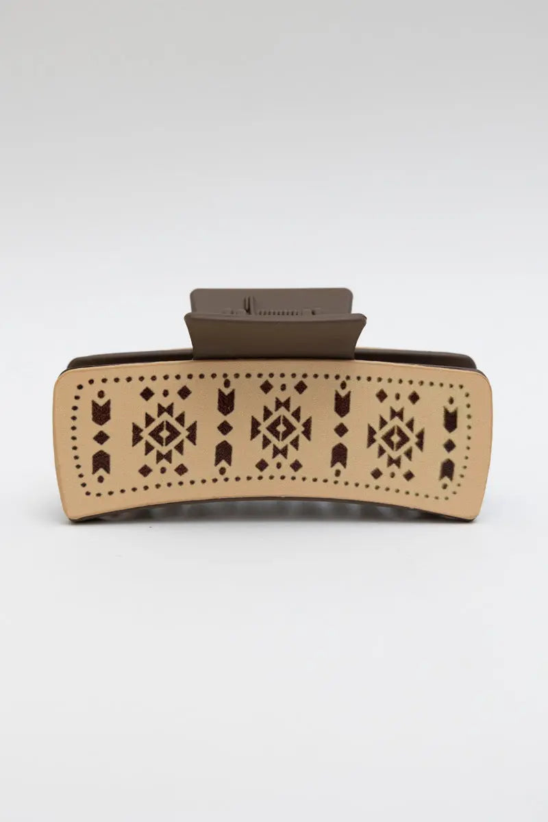 Geometric Patterned Hair Claw Clip – Stylish & Durable 🌺 - Boho Clothing and Accessories - Flyclothing LLC