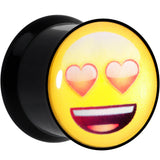 1/2 Licensed Heart Eyes emoji Acrylic Double Flare Plug Set - BodyCandy - Flyclothing LLC