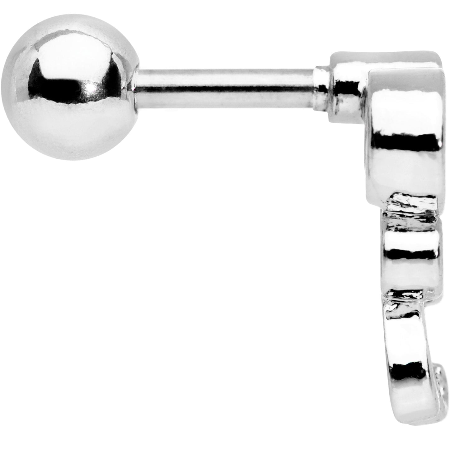 Aqua CZ Gem Sassy Swirl Cartilage Tragus Earring - BodyCandy - Flyclothing LLC
