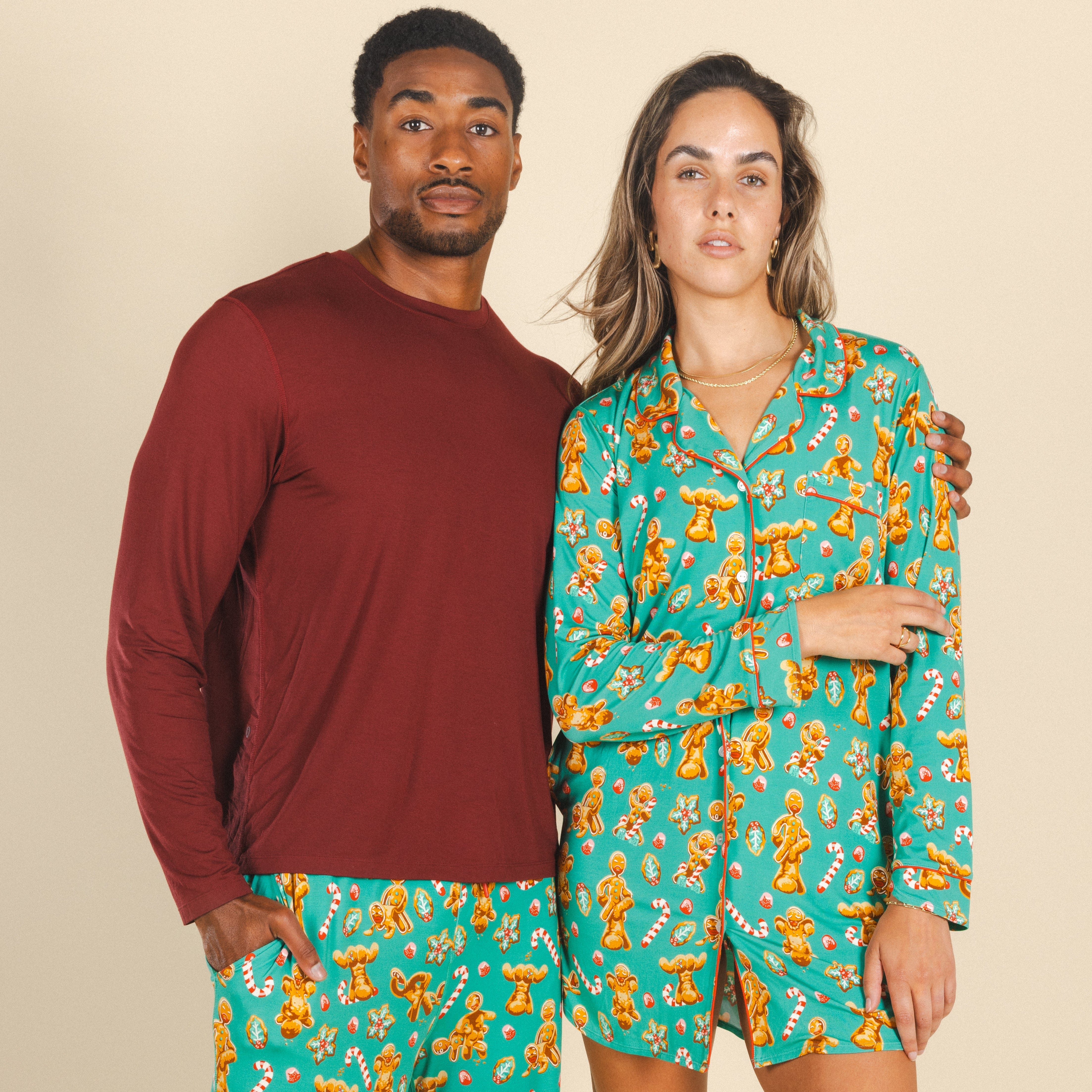 The Sommelier | Burgundy SleepDeep™ Men’s Long Sleeve Pajama Shirt - Shinesty