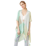 Gingham Check Cover Up Kimono Poncho Beachwear - Madeline Love - Flyclothing LLC