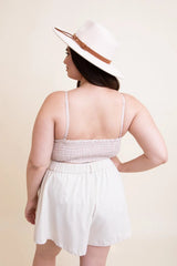 Gingham Smocked Bralette Plus - Boho Clothing and Accessories - Flyclothing LLC