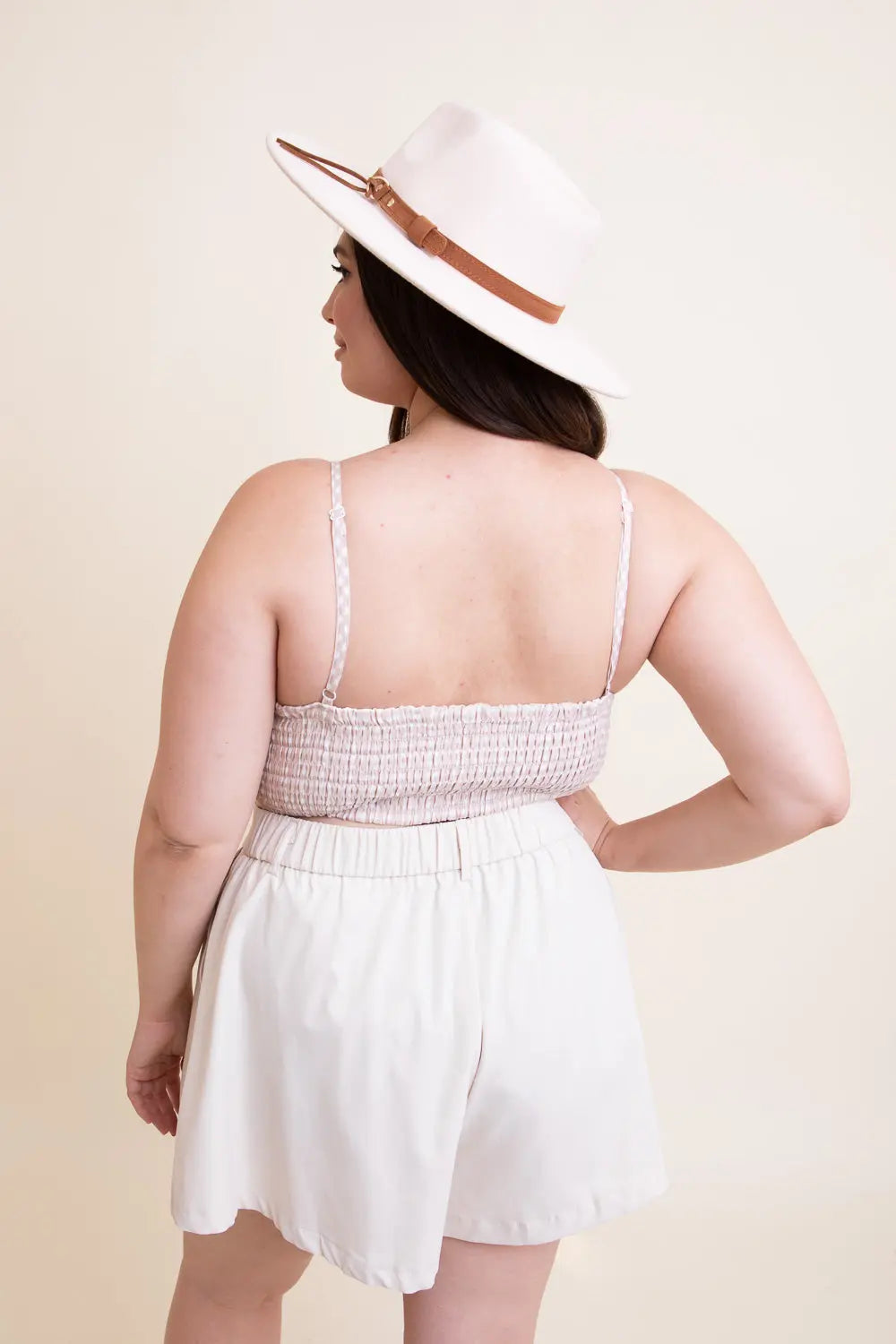 Gingham Smocked Bralette Plus - Boho Clothing and Accessories - Flyclothing LLC