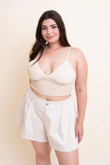 Gingham Smocked Bralette Plus - Boho Clothing and Accessories - Flyclothing LLC