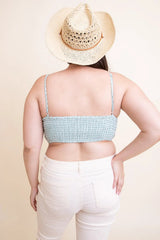 Gingham Smocked Bralette Plus - Boho Clothing and Accessories - Flyclothing LLC