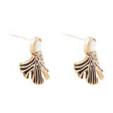 Ginko Mother of Pearl Post Earrings
