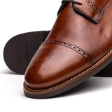 25-548-CGN GIOVANNI Italian Calfskin Lace Up Cognac - Zelli Italia - Flyclothing LLC