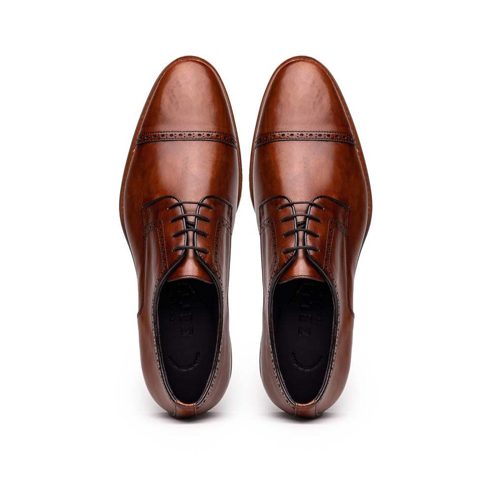 25-548-CGN GIOVANNI Italian Calfskin Lace Up Cognac - Zelli Italia - Flyclothing LLC