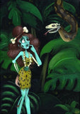 Black Market Art Company Girl and Snake Print