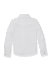 Girl's Ely Cattleman Long Sleeve Solid Western Snap Shirt