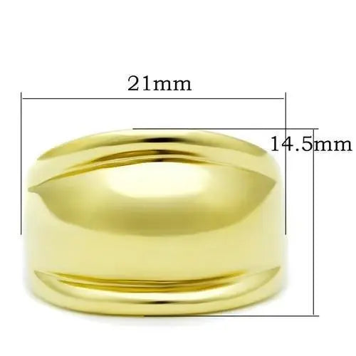 GL010 - IP Gold(Ion Plating) Brass Ring with No Stone - Alamode - Flyclothing LLC