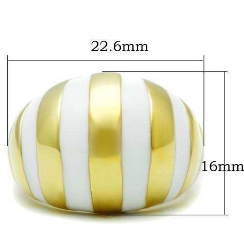 GL023 - IP Gold(Ion Plating) Brass Ring with No Stone - Alamode - Flyclothing LLC