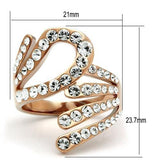 GL149 - IP Rose Gold(Ion Plating) Brass Ring with Top Grade Crystal  in Clear - Alamode