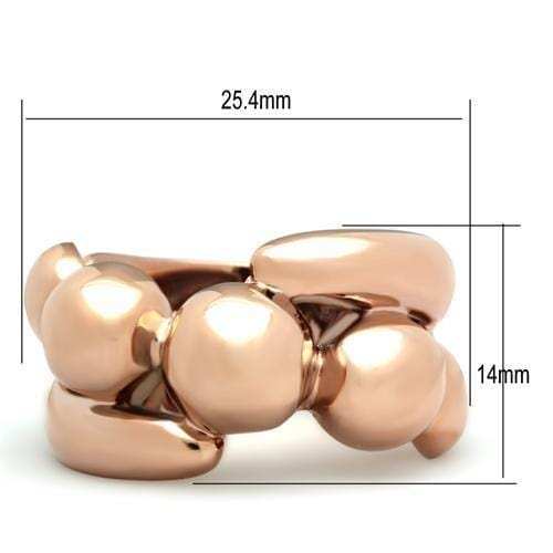GL158 - IP Rose Gold(Ion Plating) Brass Ring with No Stone - Alamode - Flyclothing LLC