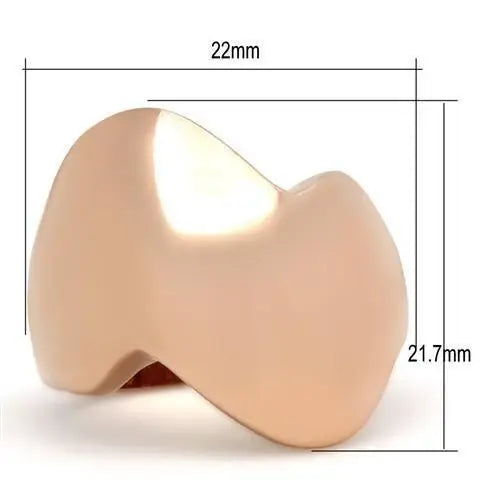 GL160 - IP Rose Gold(Ion Plating) Brass Ring with No Stone - Alamode - Flyclothing LLC