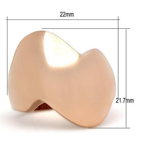 GL160 - IP Rose Gold(Ion Plating) Brass Ring with No Stone - Alamode - Flyclothing LLC