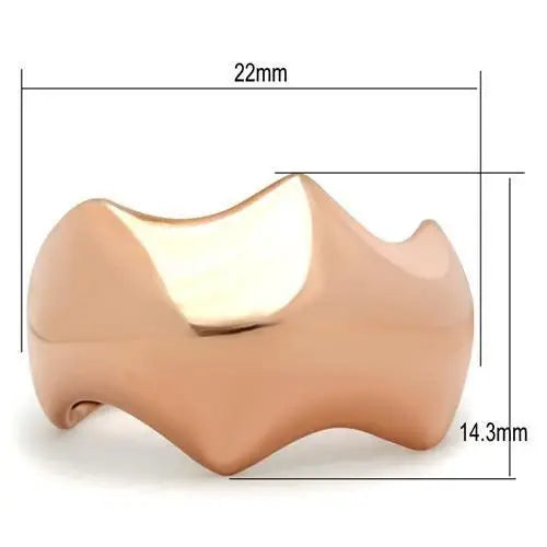 GL161 - IP Rose Gold(Ion Plating) Brass Ring with No Stone - Alamode - Flyclothing LLC