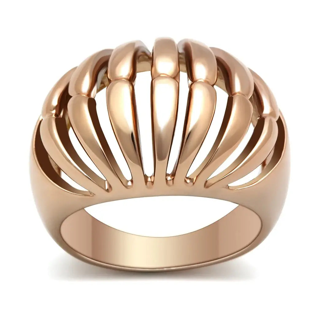GL162 - IP Rose Gold(Ion Plating) Brass Ring with No Stone - Alamode - Flyclothing LLC