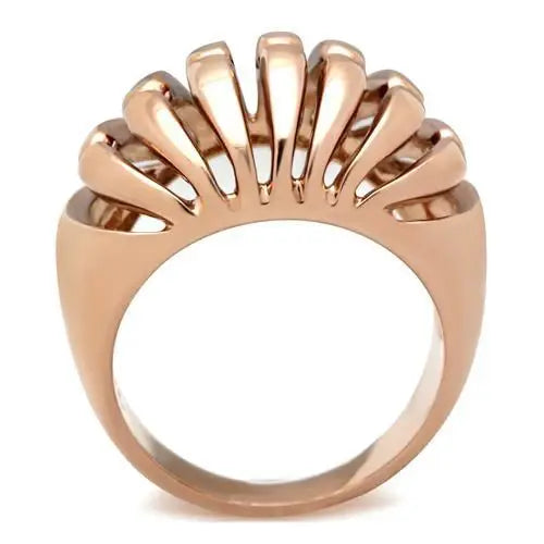 GL162 - IP Rose Gold(Ion Plating) Brass Ring with No Stone - Alamode - Flyclothing LLC