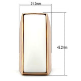 GL164 - IP Rose Gold(Ion Plating) Brass Ring with Synthetic Synthetic Stone in White - Alamode