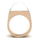 GL164 - IP Rose Gold(Ion Plating) Brass Ring with Synthetic Synthetic Stone in White - Alamode - Flyclothing LLC