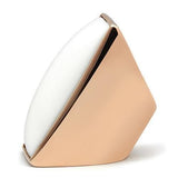 GL164 - IP Rose Gold(Ion Plating) Brass Ring with Synthetic Synthetic Stone in White - Alamode