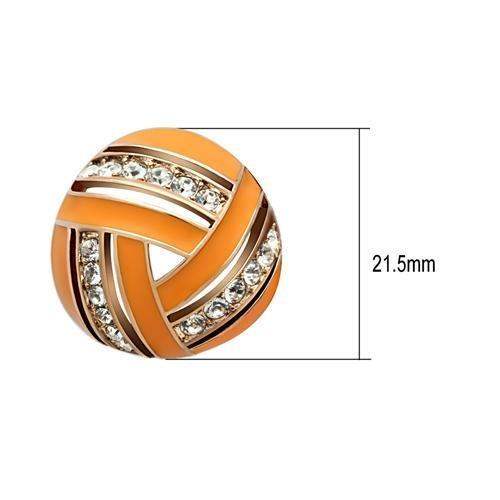 GL167 - IP Rose Gold(Ion Plating) Brass Earrings with Top Grade Crystal in Clear - Alamode - Flyclothing LLC