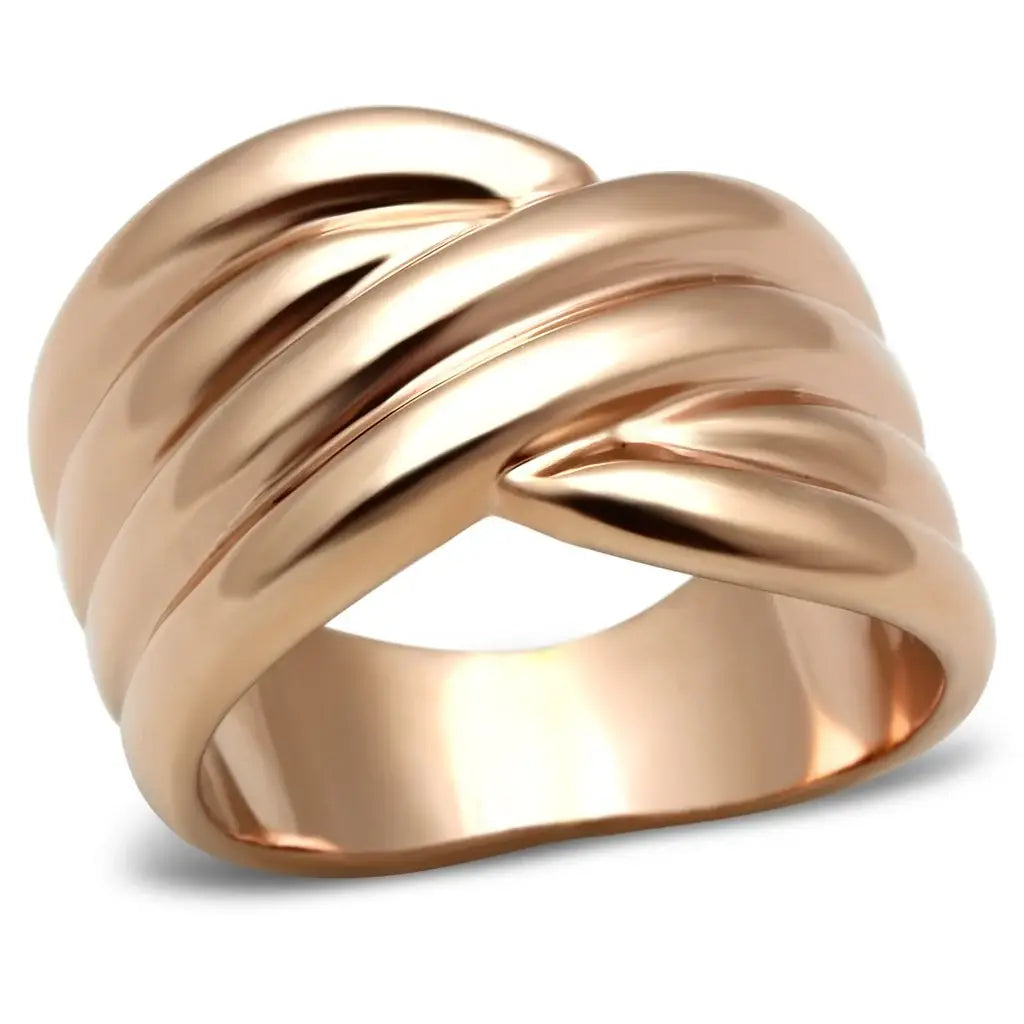 GL205 - IP Rose Gold(Ion Plating) Brass Ring with No Stone - Alamode - Flyclothing LLC