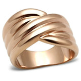 GL205 - IP Rose Gold(Ion Plating) Brass Ring with No Stone - Alamode - Flyclothing LLC