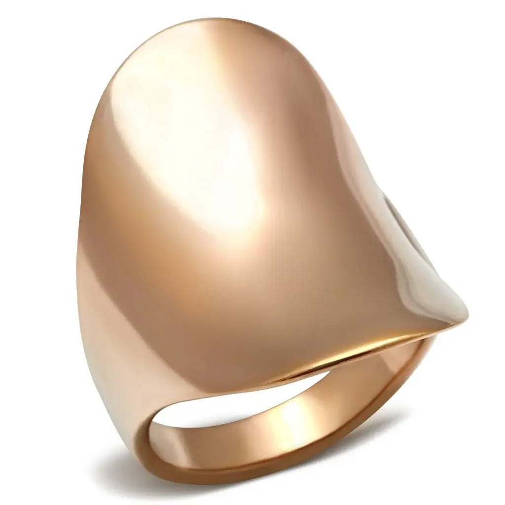 GL207 - IP Rose Gold(Ion Plating) Brass Ring with No Stone - Alamode - Flyclothing LLC