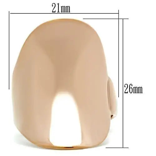 GL207 - IP Rose Gold(Ion Plating) Brass Ring with No Stone - Alamode - Flyclothing LLC