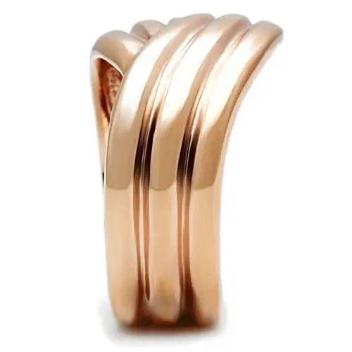 GL209 - IP Rose Gold(Ion Plating) Brass Ring with No Stone - Alamode - Flyclothing LLC