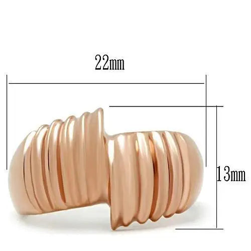 GL212 - IP Rose Gold(Ion Plating) Brass Ring with No Stone - Alamode - Flyclothing LLC