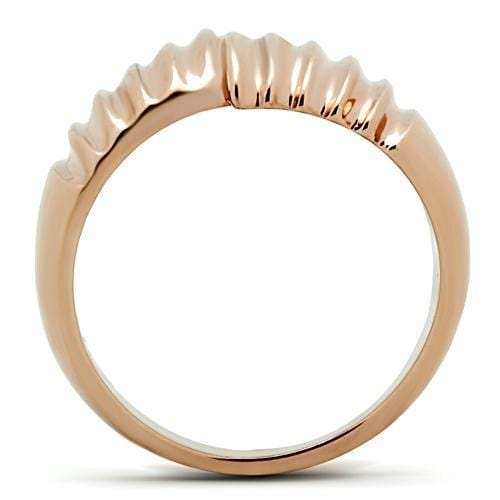GL212 - IP Rose Gold(Ion Plating) Brass Ring with No Stone - Alamode - Flyclothing LLC