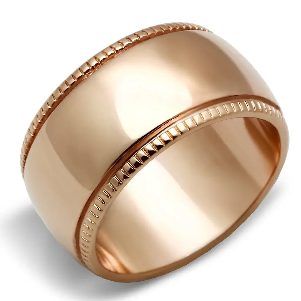 GL213 - IP Rose Gold(Ion Plating) Brass Ring with No Stone - Alamode - Flyclothing LLC
