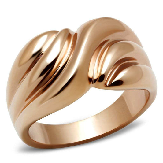 GL214 - IP Rose Gold(Ion Plating) Brass Ring with No Stone - Alamode - Flyclothing LLC