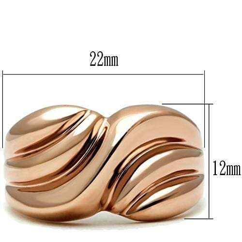 GL214 - IP Rose Gold(Ion Plating) Brass Ring with No Stone - Alamode - Flyclothing LLC