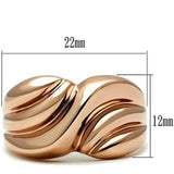 GL214 - IP Rose Gold(Ion Plating) Brass Ring with No Stone - Alamode